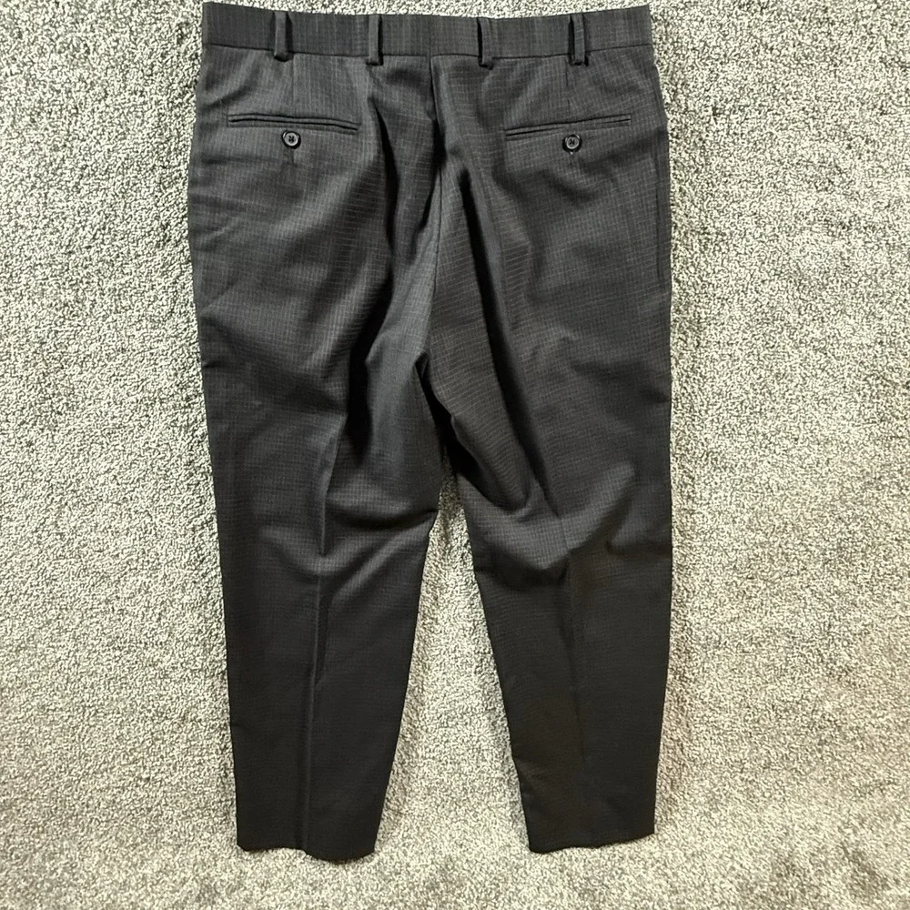 Brooks Brothers 346 Wool Dress Pants Mens 36x30 Charcoal Gray Check Trousers